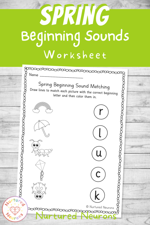 Phonics letter matching worksheet for Kindergarten Spring literacy centers