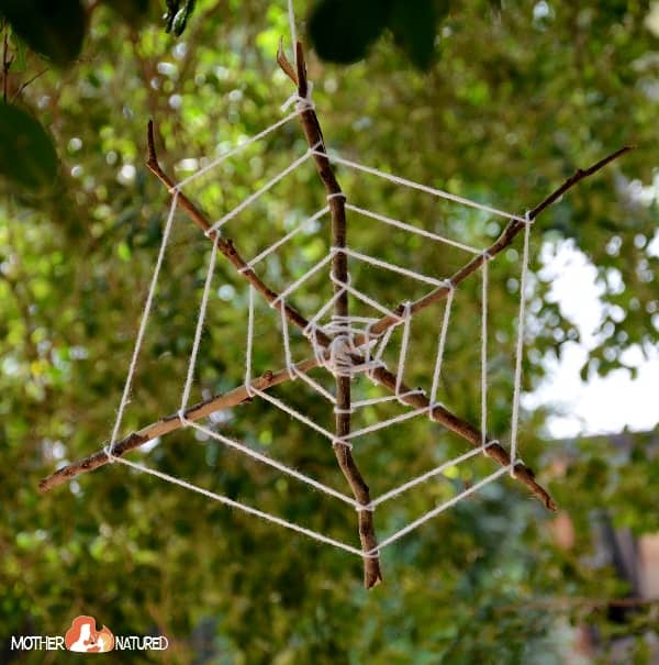 spider web stick craft for kids