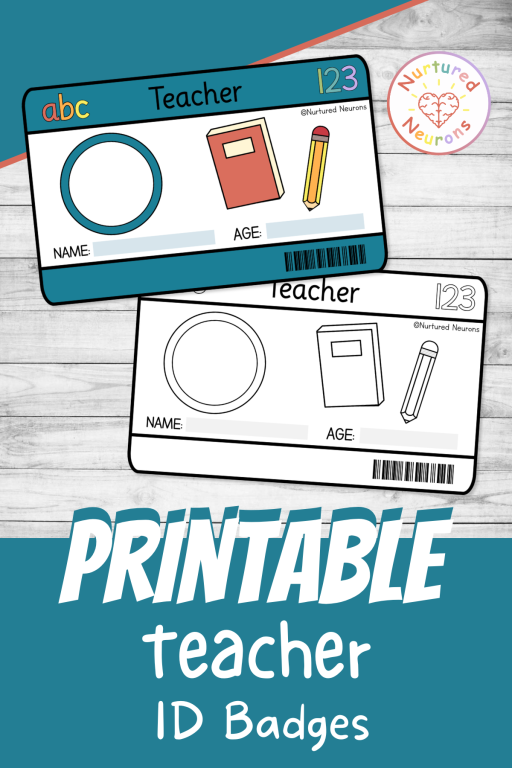 Dramatic play teacher id cards - printable classroom role play resources