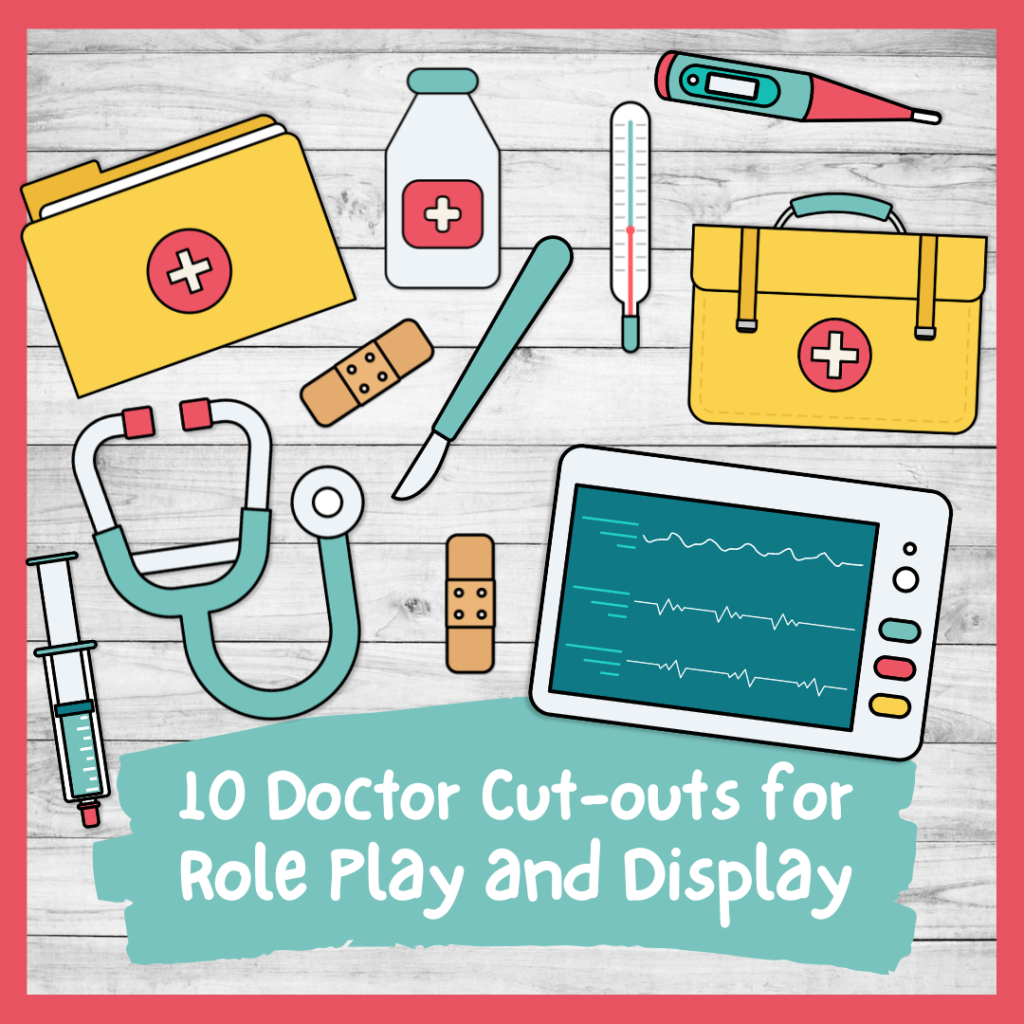 13 doctor cut outs for role play or for display for classroom or bedroom community helper and medical theme