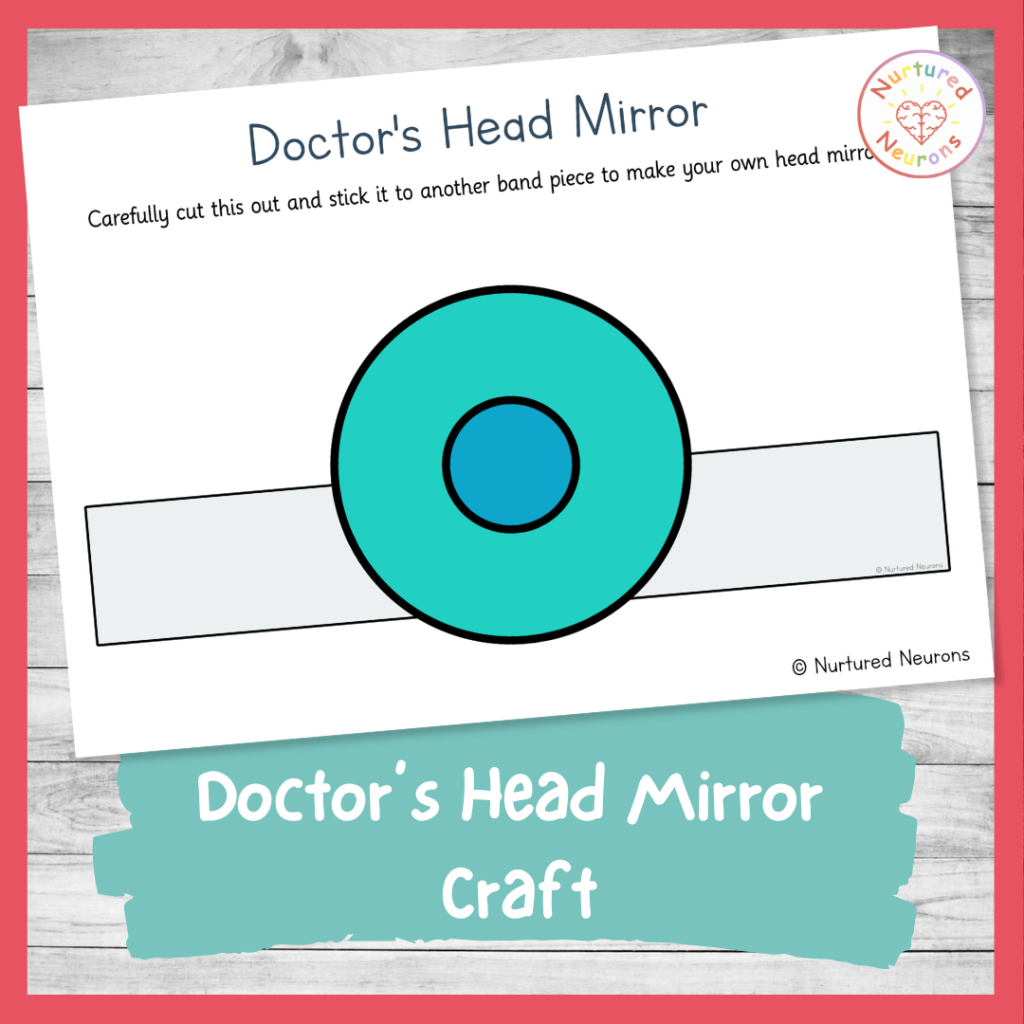 Printable doctor's head mirror - paper craft for kids - Community helpers DIY costume