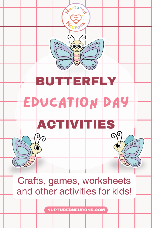 Printable Butterfly Education and Awareness Day activities - Simple low prep butterfly themed activities for preschool and kindergarten and first grade