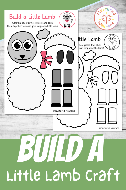 This Build a little lamb cut and paste craft brings the classic nursery rhyme to life for preschool and kindergarten. Print the color or B&W template and get crafting!