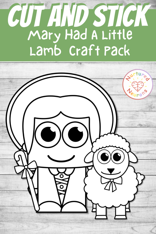 simple nursery rhyme crafts for kids - Mary Had a Little Lamb downloadable pdf pack