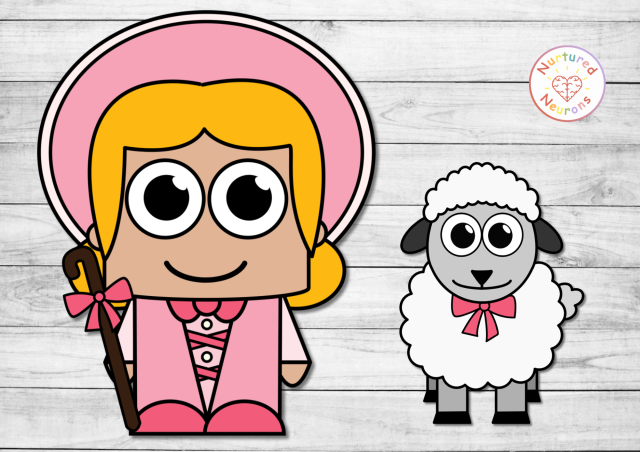 simple Simple Mary Had A Little Lamb crafts for nursery and preschool - cut and stick printable pack