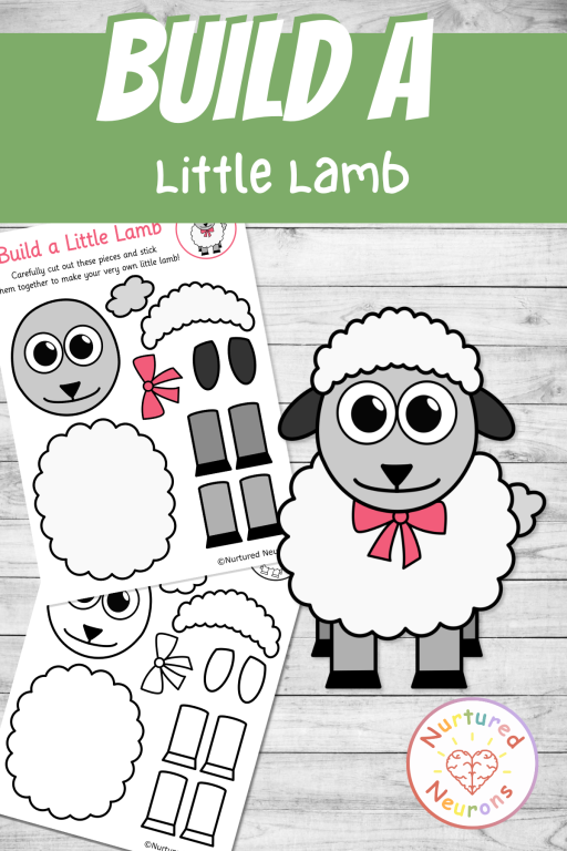 Printable cute little lamb templates for simple kindergarten nursery rhyme crafts