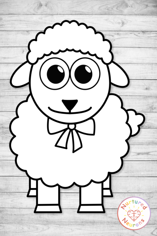 Mary Had a Little Lamb printable craft for kids - cut, color in and paste activity for preschool, fine motor and scissor skills