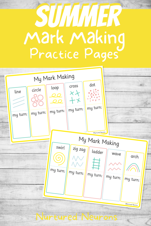 printable mark making sheets - preschool writing practice pages for pre-k