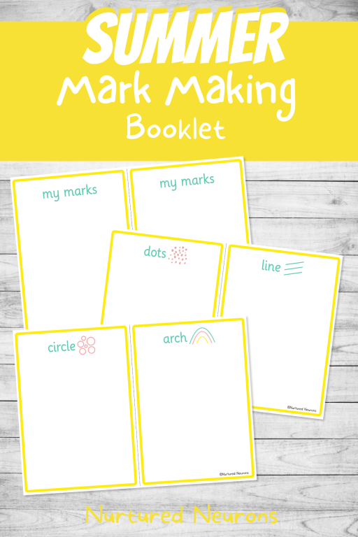 printable mark making booklet - preschool writing passport for pre-k - prewriting practice book