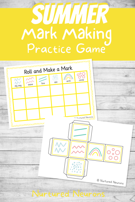 roll and mak make - prewriting practice game for kids