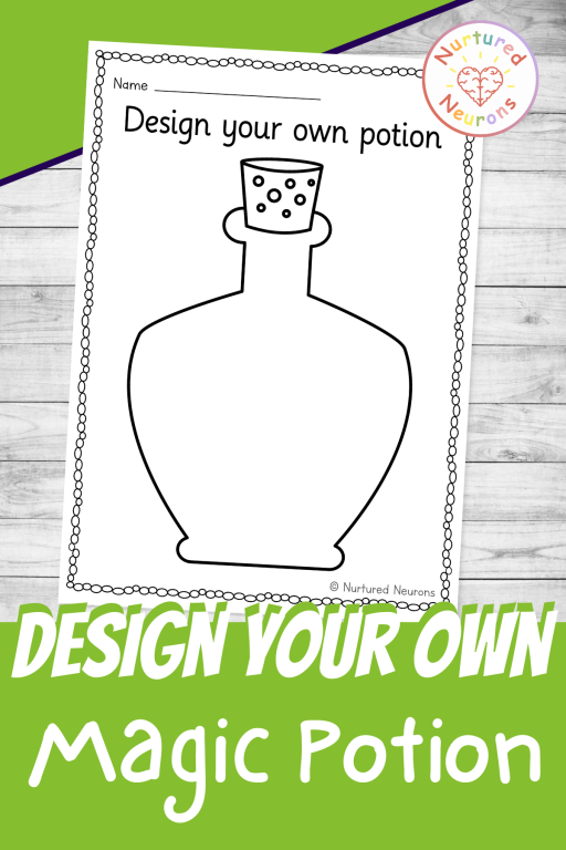 Design your own magic potion - printable templates for kids - Halloween craft template