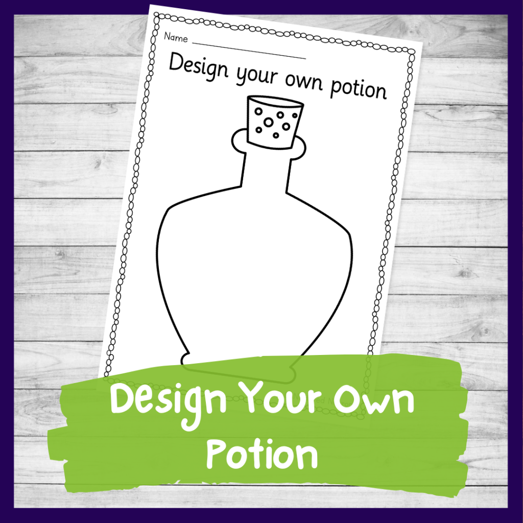 Printable potion template - create your own - magic potion coloring page