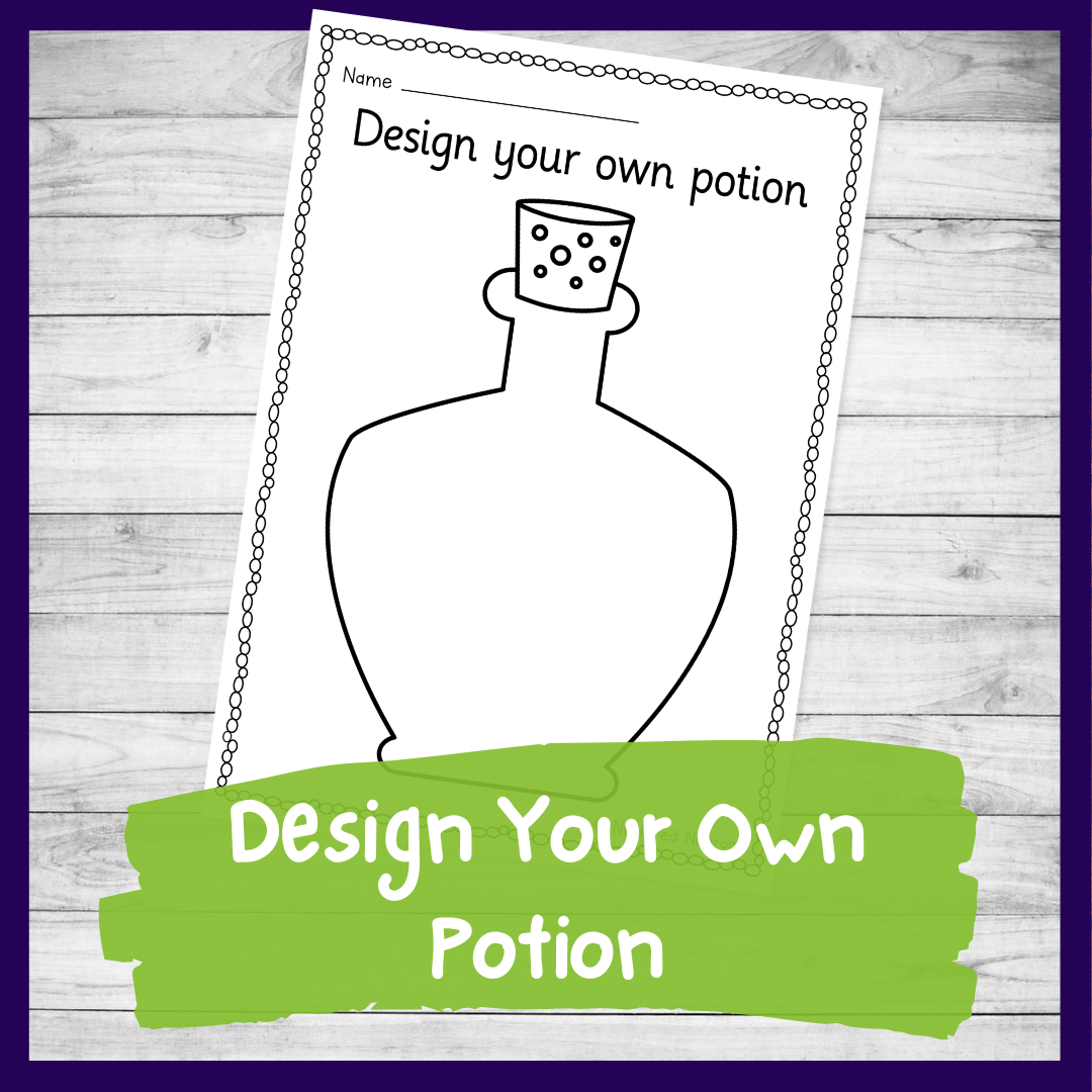 Printable potion template - create your own - magic potion coloring page