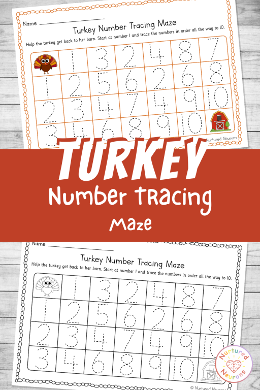 thanksgiving and fall number practice sheet for kindergarten - number formation tracing and counting